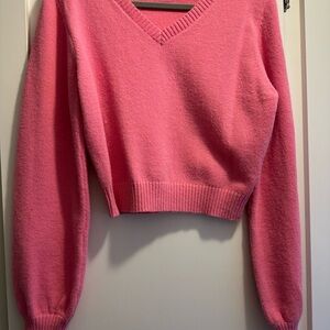 Le Lis Bright Pink V-Neck Sweater